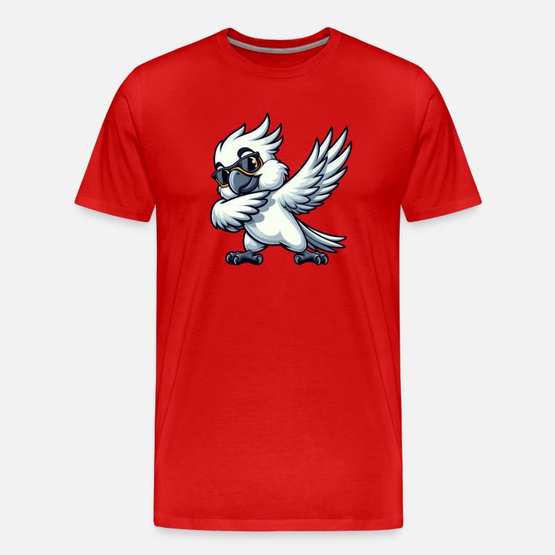 Wellensittich Dab Pose Spaßiges Design - Männer Premium Bio T-Shirt - Rot