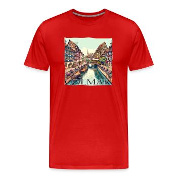 Colmar Frankreich - Stadt der Kanäle & - Männer Premium Bio T-Shirt - Rot - Vorne - Damien (186cm)