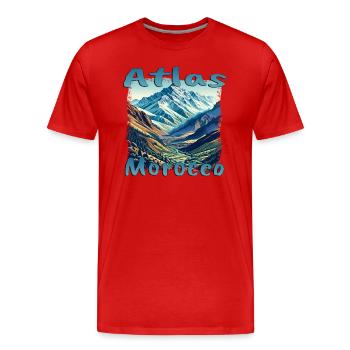 Atlasgebirge Marokko: Grunge-Landschaftsurlaub - Männer Premium Bio T-Shirt - Rot - Vorne - Damien (186cm)