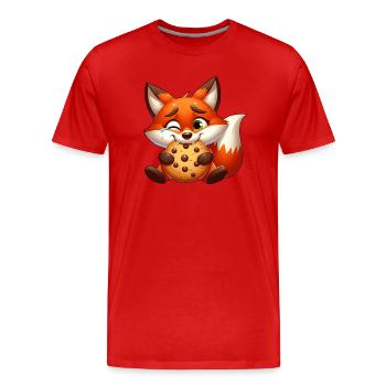 Rotfuchs Cookie Süßigkeit Nachtisch Keks - Männer Premium Bio T-Shirt - Rot - Vorne - Damien (186cm)
