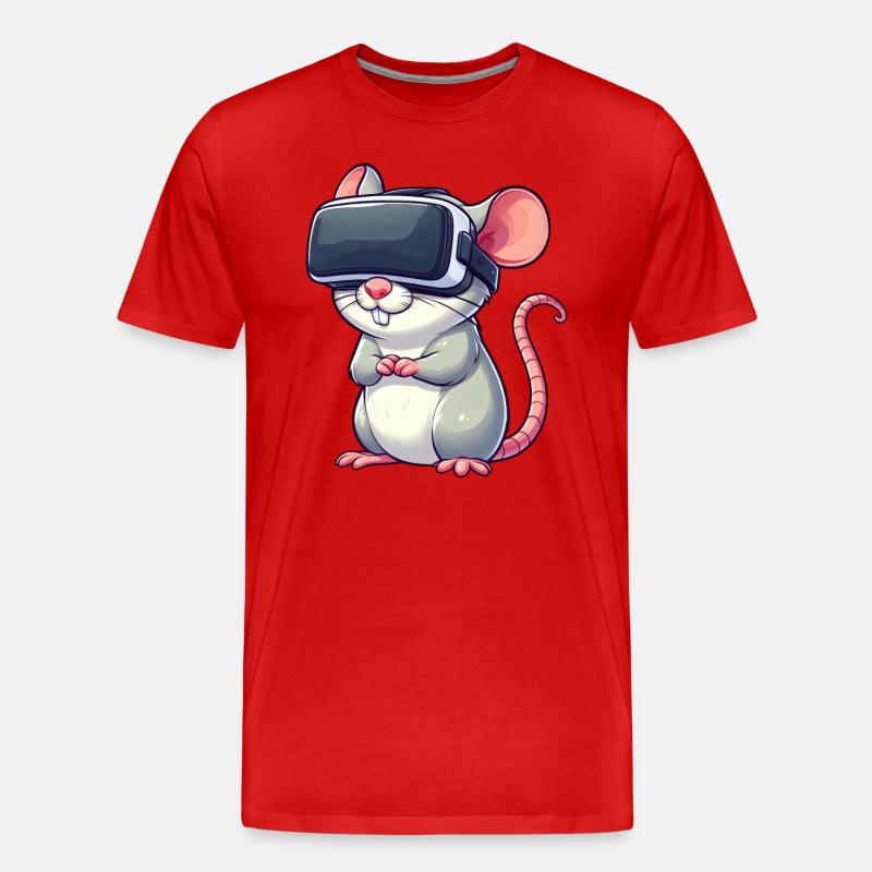 VR-Gaming Ratte und Maus - Männer Premium Bio T-Shirt - Rot