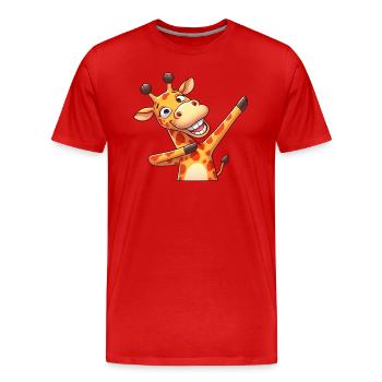 Cool Girafe Dabbing Dab Dance - T-shirt bio Premium Homme - rouge - Devant - Damien (186cm)