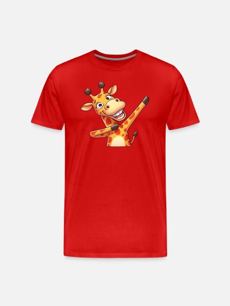 Cool Giraffe Dabbing Dab Dance - Men's Premium Organic T-Shirt - red