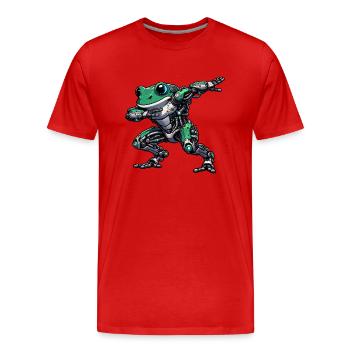 Cool Robot Grenouille Dabbing Mech Cyborg - T-shirt bio Premium Homme - rouge - Devant - Damien (186cm)