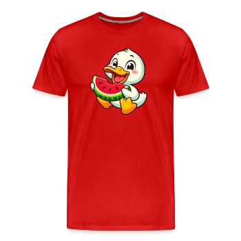 de canard à la pastèque fruitée - T-shirt bio Premium Homme - rouge - Devant - Damien (186cm)