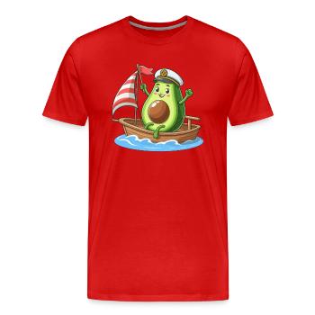 Cool dériveur à motif d’été avocat - T-shirt bio Premium Homme - rouge - Devant - Damien (186cm)