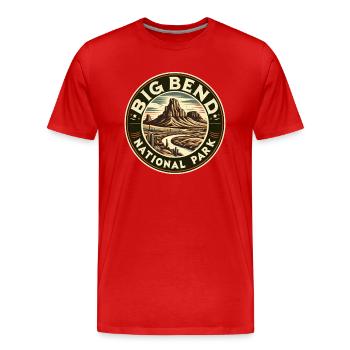 Big Bend National Park Vintage Round Mountains - Men's Premium Organic T-Shirt - red - Front - Damien (186cm)