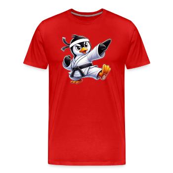 Pingouin Karaté Arts Martiaux Arts Martiaux Arts Martiaux - T-shirt bio Premium Homme - rouge - Devant - Damien (186cm)