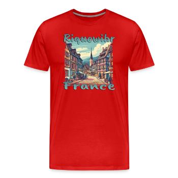 Riquewihr Altstadt Wanderung Frankreich Berge - Männer Premium Bio T-Shirt - Rot - Vorne - Damien (186cm)