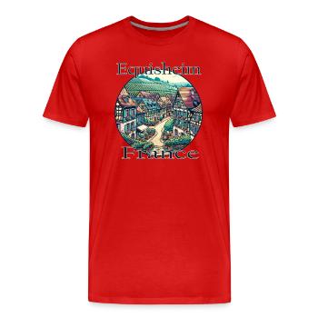 France, Eguisheim, Vieille ville, Montagnes, Paysage - T-shirt bio Premium Homme - rouge - Devant - Damien (186cm)