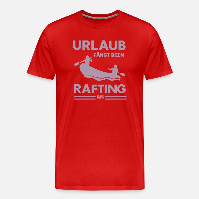 Rafting Abenteuer Schlauchboot Wassererlebnis - Männer Premium Bio T-Shirt - Rot