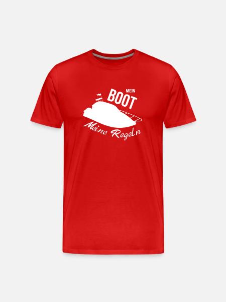 Mein Boot meine Regeln Motorboot - Männer Premium Bio T-Shirt - Rot