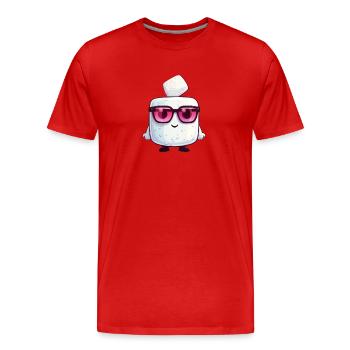 Kawaii Marshmallow with Sunglasses - Men's Premium Organic T-Shirt - red - Front - Damien (186cm)