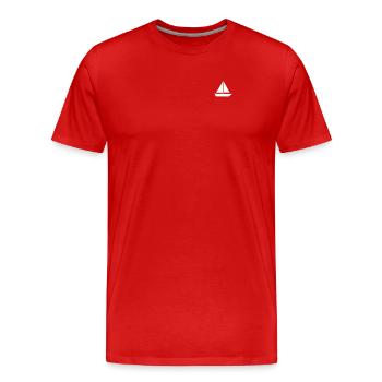 Poche minimaliste pour dériveur Silhouette - T-shirt bio Premium Homme - rouge - Devant - Damien (186cm)