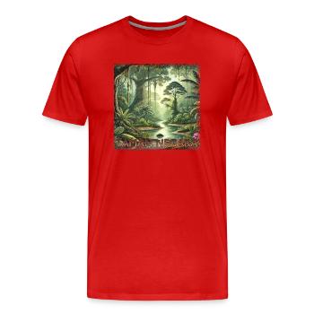 Taman Negara Forêt tropicale Malaisie Rivière tropicale - T-shirt bio Premium Homme - rouge - Devant - Damien (186cm)