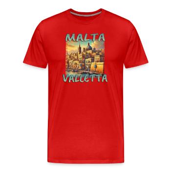 Malta Valletta Insel Urlaub Mittelmeer - Männer Premium Bio T-Shirt - Rot - Vorne - Damien (186cm)