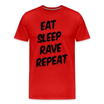 EAT SLEEP RAVE REPEAT - T-shirt bio Premium Homme - rouge - Devant - Damien (186cm)