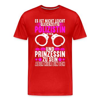 Polizei Polizist - Männer Premium Bio T-Shirt - Rot - Vorne - Damien (186cm)
