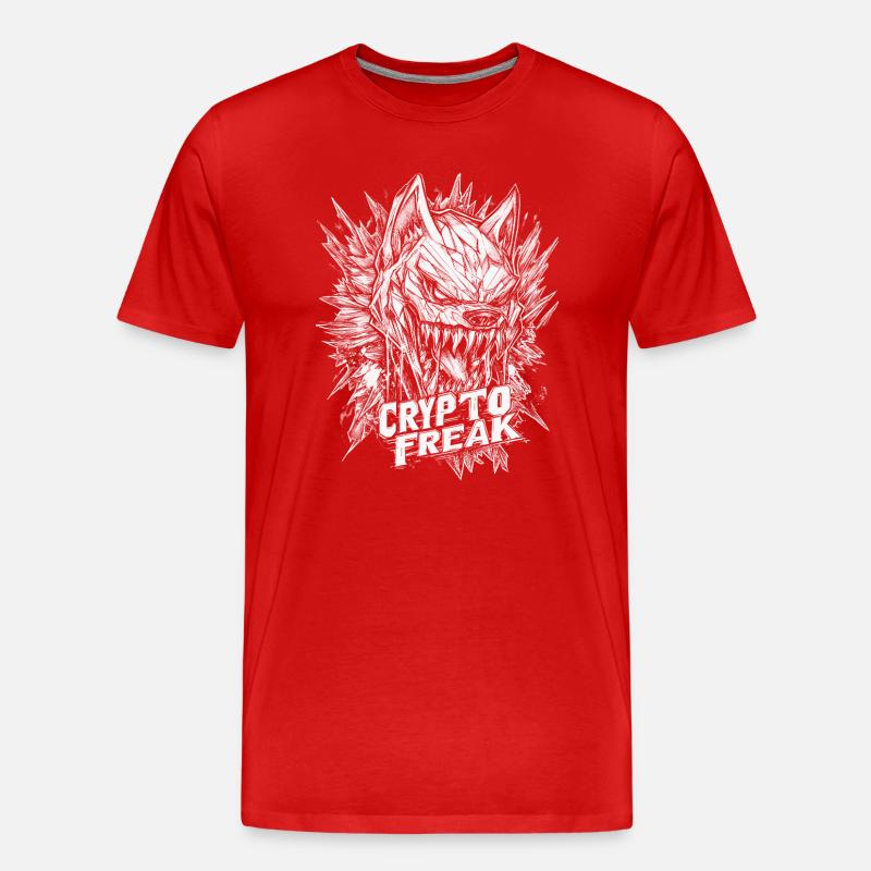 Crypto Freak Bitcoin - Männer Premium Bio T-Shirt - Rot
