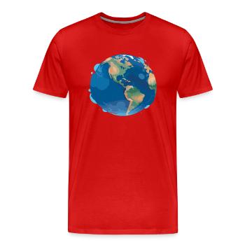 Erde - Männer Premium Bio T-Shirt - Rot - Vorne - Damien (186cm)