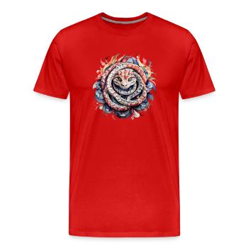 Snake Mandala – La spirale de la nature - T-shirt bio Premium Homme - rouge - Devant - Damien (186cm)