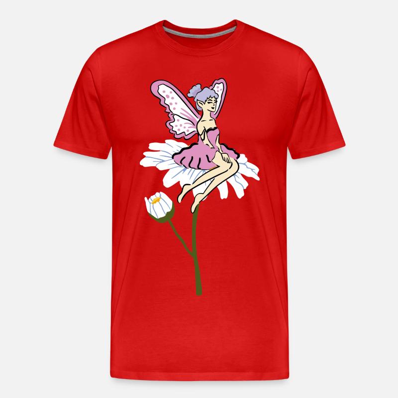 Sonnenblumen Fee - Männer Premium Bio T-Shirt - Rot