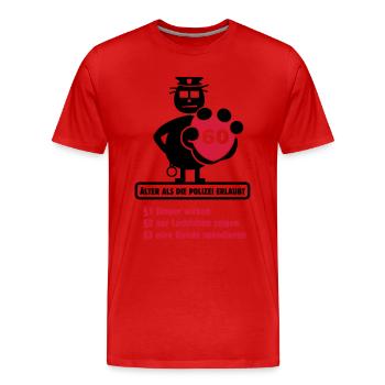 60. Geburtstag Shirt "Älter als die ... erlaubt" - Männer Premium Bio T-Shirt - Rot - Vorne - Damien (186cm)