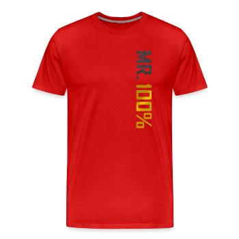 Mr. 100% perfectionism - Men's Premium Organic T-Shirt - red - Front - Damien (186cm)