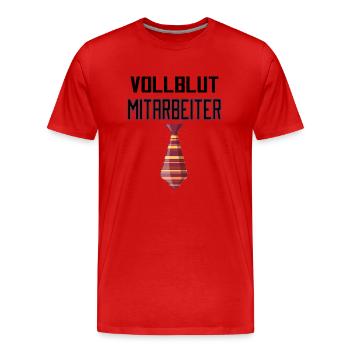 Vollblut Mitarbeiter - Männer Premium Bio T-Shirt - Rot - Vorne - Damien (186cm)
