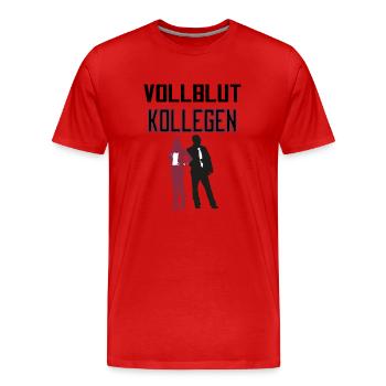 Vollblut Kollegen - Männer Premium Bio T-Shirt - Rot - Vorne - Damien (186cm)