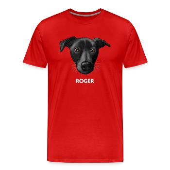 Roger 2 - Männer Premium Bio T-Shirt - Rot - Vorne - Damien (186cm)