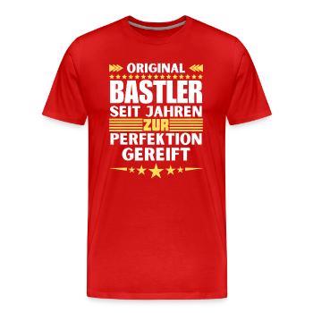 Crafters matured to perfection - Men's Premium Organic T-Shirt - red - Front - Damien (186cm)