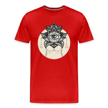 Mystical All Seeing Eye Design - Men's Premium Organic T-Shirt - red - Front - Damien (186cm)