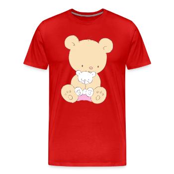 Bear with Teddy Bear - T-shirt bio Premium Homme - rouge - Devant - Damien (186cm)