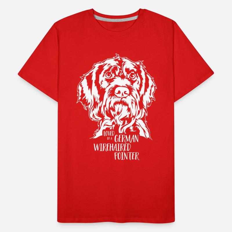 Loved by a German Wirehaired Pointer Hund Wilsigns Männer Premium Bio T-Shirt