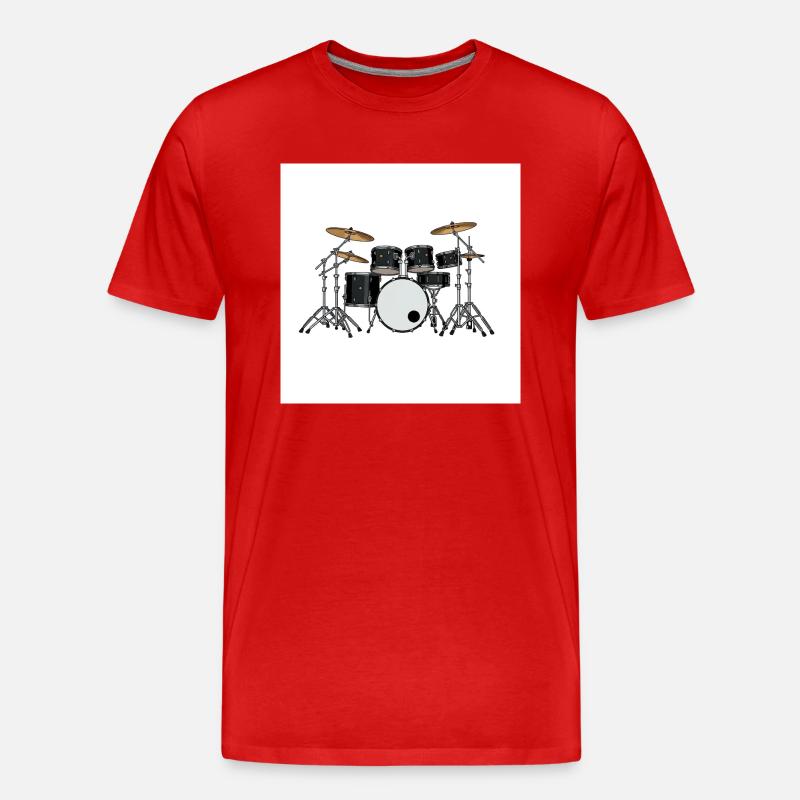 Das Schlagzeug: Rhythmus im Blut - Männer Premium Bio T-Shirt - Rot