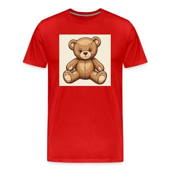 Ours en peluche mignon - T-shirt bio Premium Homme - rouge - Devant - Damien (186cm)