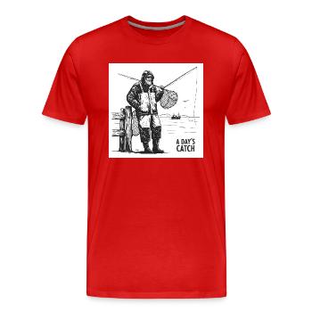 Vom Haken bis zum Fang: Die Welt des Angelns - Männer Premium Bio T-Shirt - Rot - Vorne - Damien (186cm)