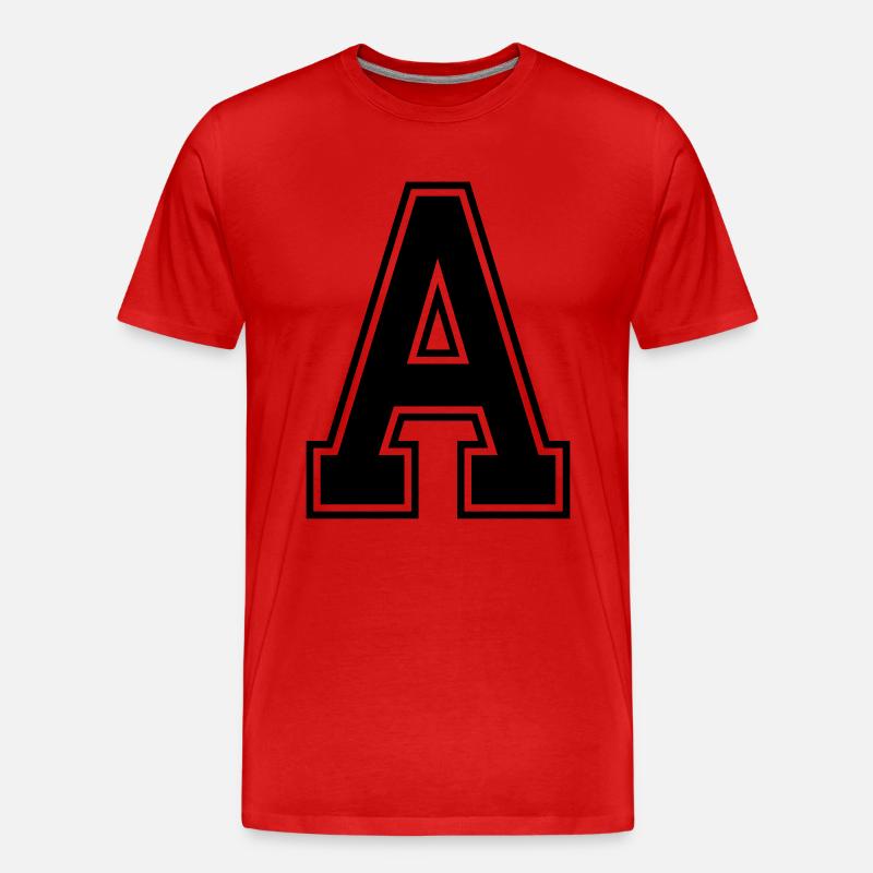Buchstabe A - Männer Premium Bio T-Shirt - Rot