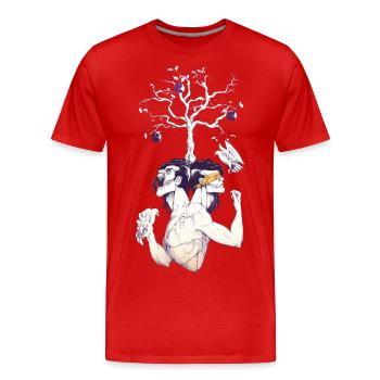 allée - T-shirt bio Premium Homme - rouge - Devant - Damien (186cm)
