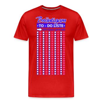 Junggesellen Abschied JGA 100 Küsse Fun Motiv - Männer Premium Bio T-Shirt - Rot - Vorne - Damien (186cm)