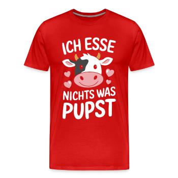 Végétarien Végétalien Végétarien Végétarien - T-shirt bio Premium Homme - rouge - Devant - Damien (186cm)