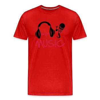 music_27 - Männer Premium Bio T-Shirt - Rot - Vorne - Damien (186cm)