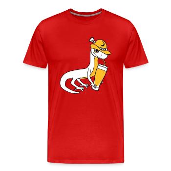 eidechse bier bayern alkohol saufen pa - Männer Premium Bio T-Shirt - Rot - Vorne - Damien (186cm)
