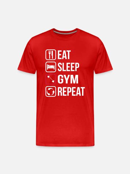Eat Sleep Gym Repeat - Men's Premium Organic T-Shirt - red