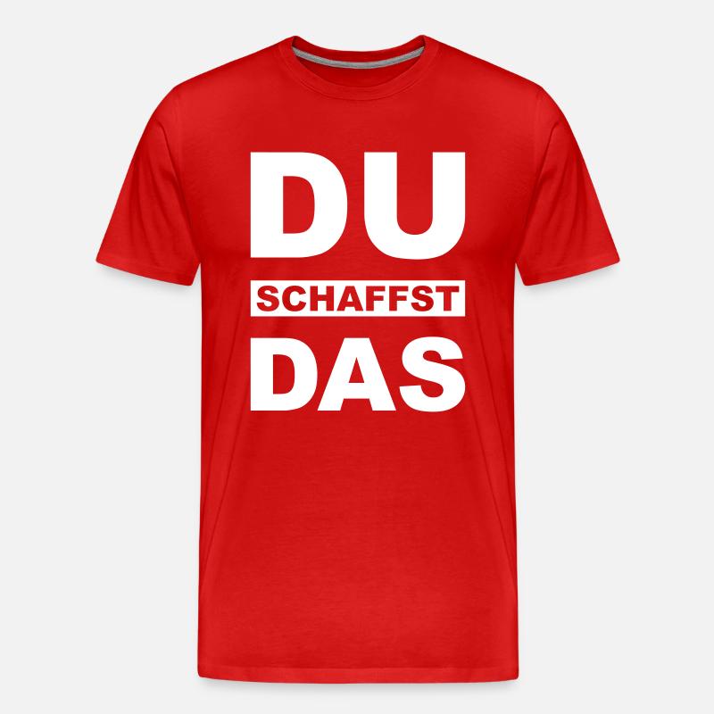 Du schaffst das - Männer Premium Bio T-Shirt - Rot
