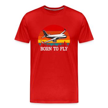 Airplane Pilot - Born to Fly - Flying - Men's Premium Organic T-Shirt - red - Front - Damien (186cm)
