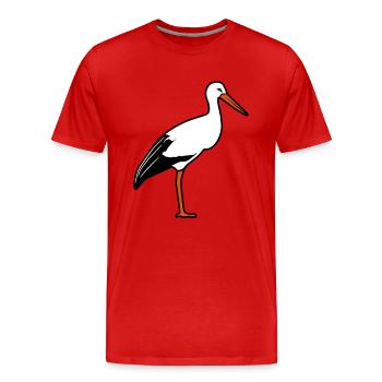 Stork - Men's Premium Organic T-Shirt - red - Front - Damien (186cm)