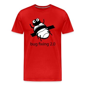 bug fixing 2.0 - Männer Premium Bio T-Shirt - Rot - Vorne - Damien (186cm)