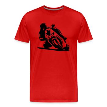 Moto sport - T-shirt bio Premium Homme - rouge - Devant - Damien (186cm)